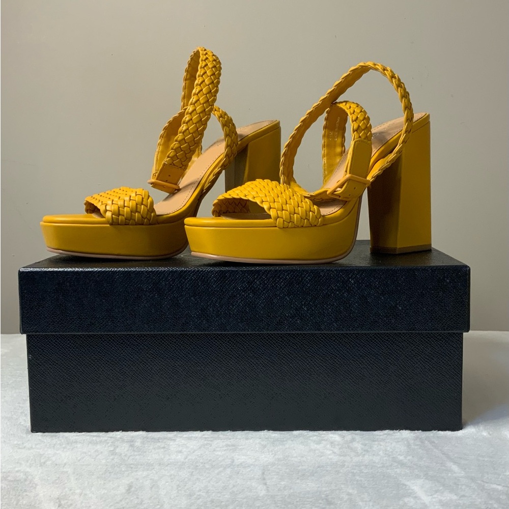 Lisa Vicky Women’s Yellow Platform Heeled Sandals